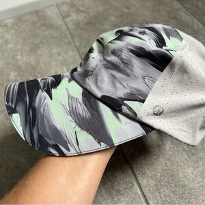 Lululemon Fast And Free Running Hat Green/Black/White Swirl Tie-Dye